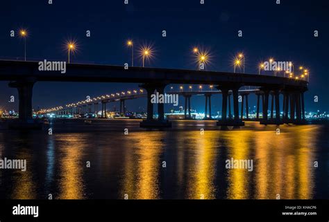 coronado bridge in san diego bay from coronado island Stock Photo - Alamy