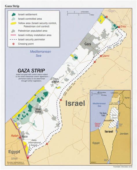 Large detailed map of Gaza Strip | Vidiani.com | Maps of all countries in one place