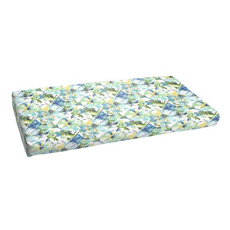 Green Blue Floral Indoor/Outdoor Bench Cushion, Bristol - Walmart.com - Walmart.com