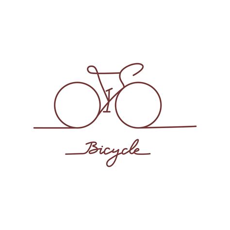 Bicycle drawn in single line. Linear vector 18863521 Vector Art at Vecteezy