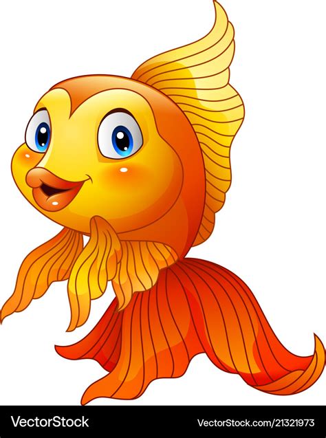 Cartoon golden fish Royalty Free Vector Image - VectorStock