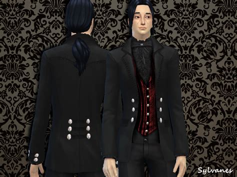 Vampire Lord_Victorian vest03_sims4 | Sims, Vampire clothes, Sims 4