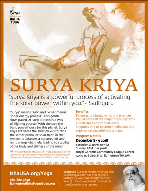 Isha Yoga - Surya Kriya - Edmonton Tamil Cultural Association