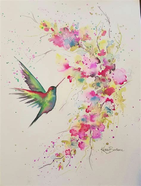 Hummingbird, Watercolor Artist, kerri boutwell | Come dipingere i fiori, Dipinti floreali, Idee ...