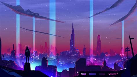 Neon City Snow Live Wallpaper - WallpaperWaifu