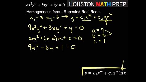 Cauchy-Euler Differential Equations (2nd Order) - YouTube