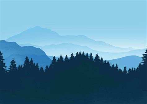 landscape background with mountains and trees 27771189 Vector Art at ...