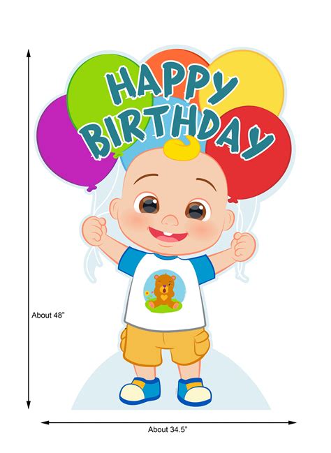 Cocomelon JJ Happy Birthday Standee, 4' Tall Freestanding Sign ...