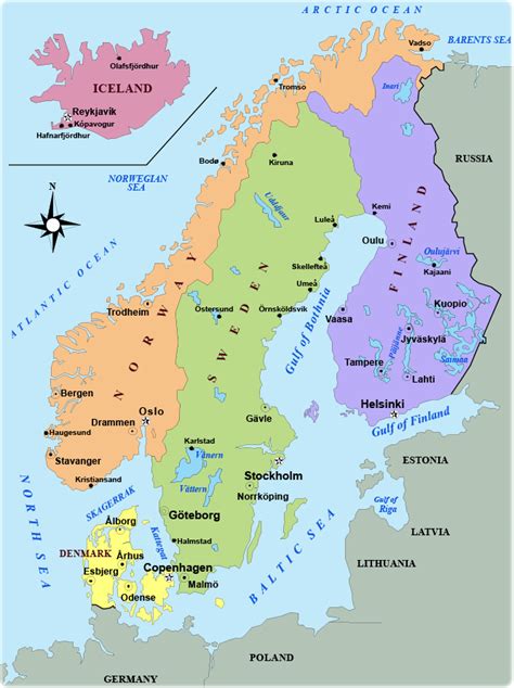 Map of Scandinavia - Europe