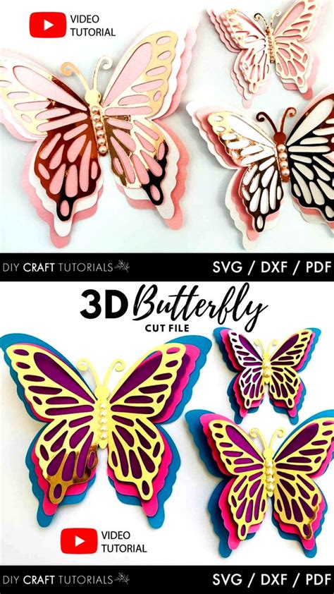 Butterfly SVG 3D Butterfly Svg Butterfly Template - Etsy | Butterfly template, Butterflies svg ...