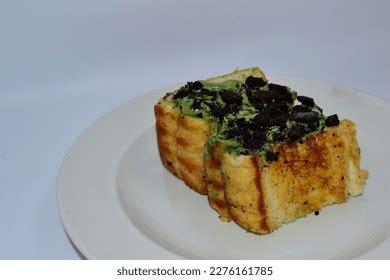 Roti Bakar Chocolate Biscuit Matcha Topping Stock Photo 2276335765 ...