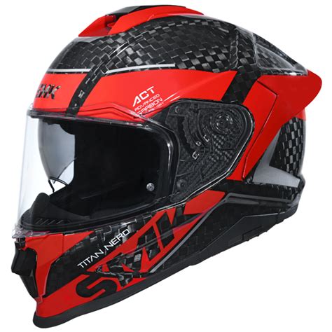 SMK Titan Carbon Solid Full Face Helmet for Men & Women