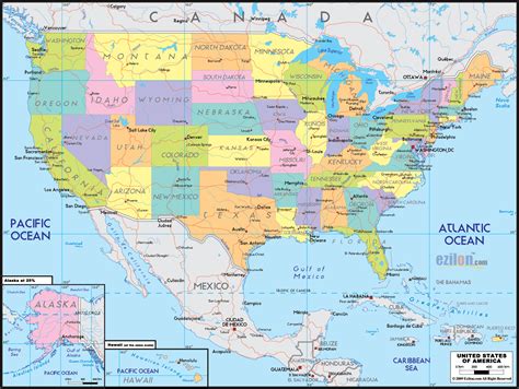 Map of United States of America (USA) - Ezilon Maps