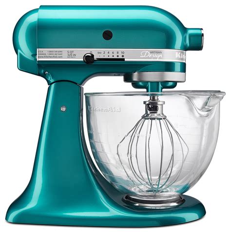 KitchenAid Artisan Design Series 5 Quart Tilt-Head Stand Mixer with Glass Bowl - Sea Glass ...