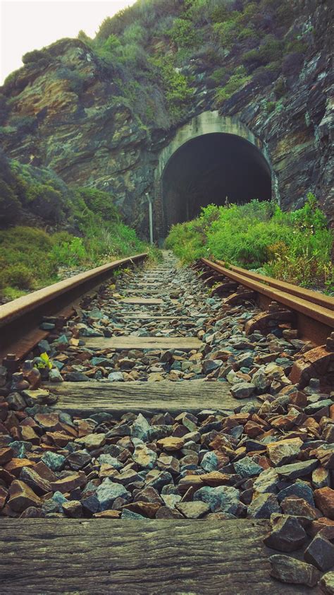 Abandoned train tracks in Wilderness, South Africa. [2304x4096] : r ...