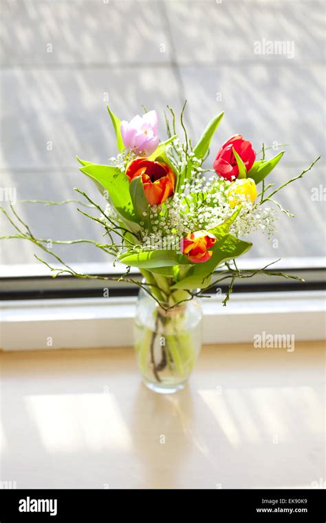 a spring bouquet with tulips Stock Photo - Alamy