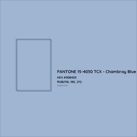 About PANTONE 15-4030 TCX - Chambray Blue Color - Color codes, similar colors and paints ...