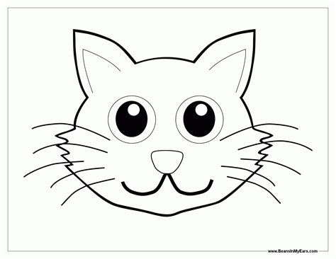 Easy Cat Face Coloring Coloring Pages