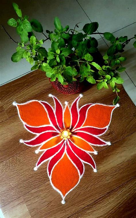 Simple Diwali Muggulu Designs Flower, Dot Types