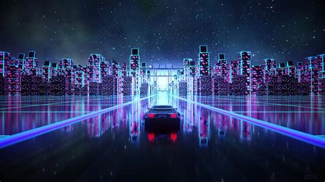 Synthwave, Night, City, Car, Digital Art, Vaporwave, Retrowave 4k, HD ...