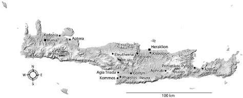 Map of Crete, showing main sites mentioned in the text. | Download Scientific Diagram