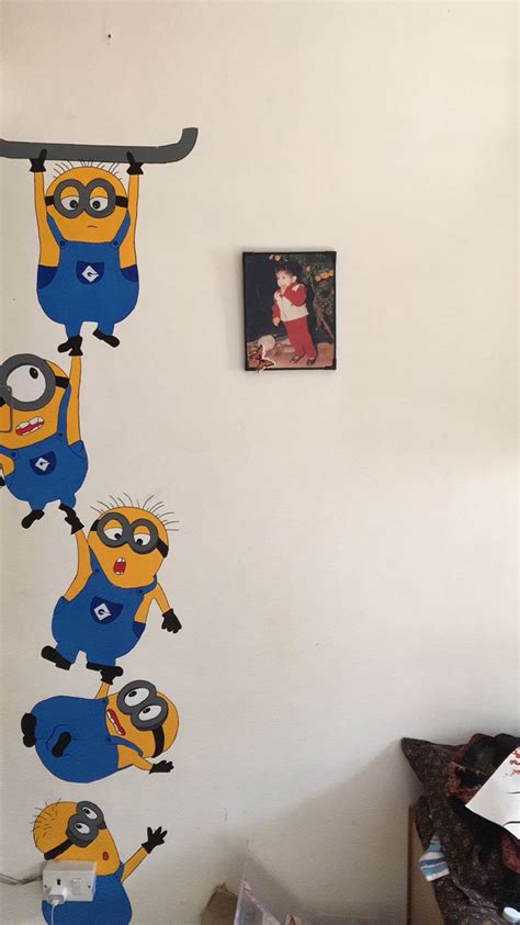 minions love wall painting by me | Cartoon wall painting, Creative wall painting, Minion painting