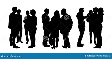 People Talking To Each Other Silhouettes Set 1 Stock Illustration - Illustration of children ...