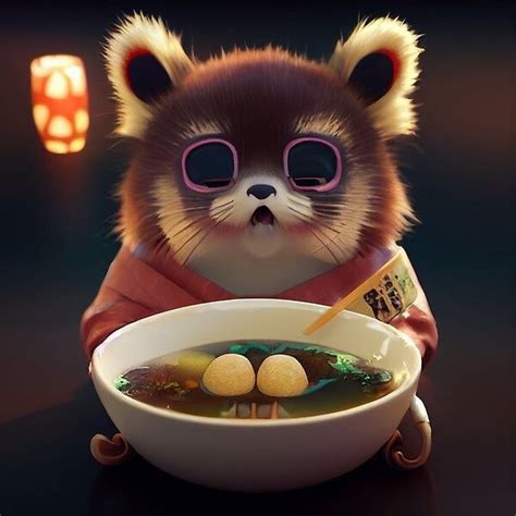 Kawaii Tanuki Raccoon Dog Eating Ramen by KawaiiPinay | Redbubble | Cute cartoon pictures ...