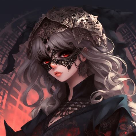 Premium Photo | Mysterious and captivating anime girl with a mask adorne