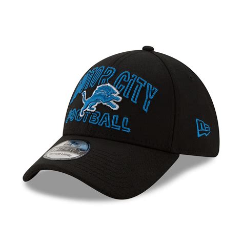 Men's New Era Black Detroit Lions 2020 NFL Draft City 39THIRTY Flex Hat