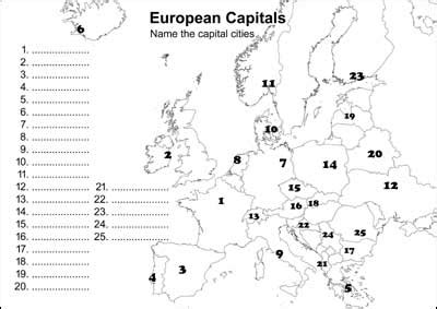 Europe Map Capitals Quiz - Alissa Madalena