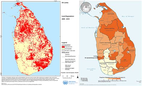 Land degradation in Sri Lanka, disaggregated by administrative units | Second Administrative ...