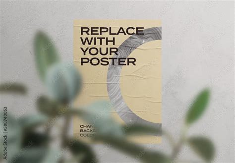 Poster Wall Mockup Template Street Outdoor Glued Advertisement Stock Template | Adobe Stock