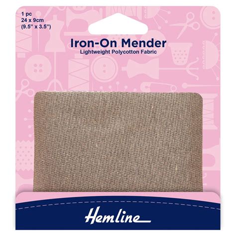 Iron - On Mending Fabric. Polyester/Cotton. Fawn. | Sew Essential