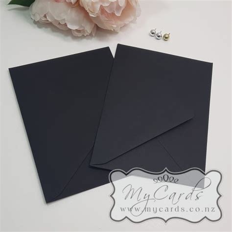 Super Black Matt Envelopes 5x7 Extra 138mm x 188mm Diamond Flap 115gsm | MYCARDS WEDDING | NZ