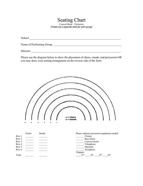 Concert Band/Orchestra Seating Chart Download Printable PDF | Templateroller