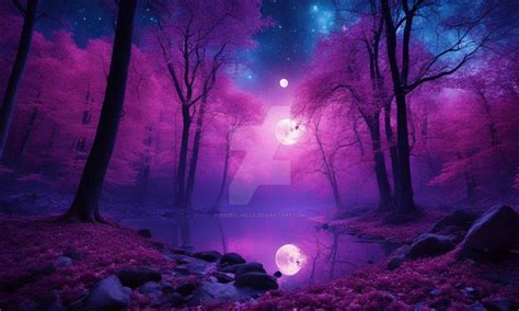 Purple forest by night wallpaper by xRebelYellx on DeviantArt