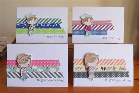 Little Miss Scrappy - Confessions of a Scrap Addict: Washi tape cards