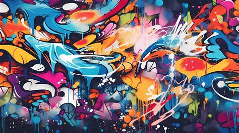 Illustration artistiques | Gigant Size Graffiti Wallpaper Unleashing Colorful Urban Art ...