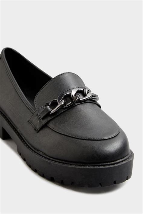 LIMITED COLLECTION Black Chunky Loafers In Extra Wide Fit | PixieGirl