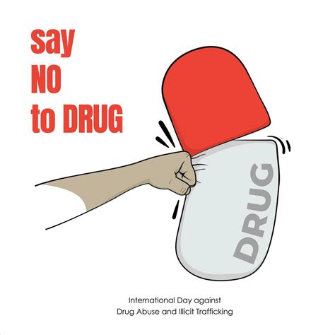 Punching drug hand drawn illustration design for say no to drug poster campaign template ...