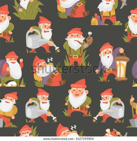 Garden Gnomes Cartoon Vector Seamless Pattern Stock Vector (Royalty Free) 1627249804 | Shutterstock