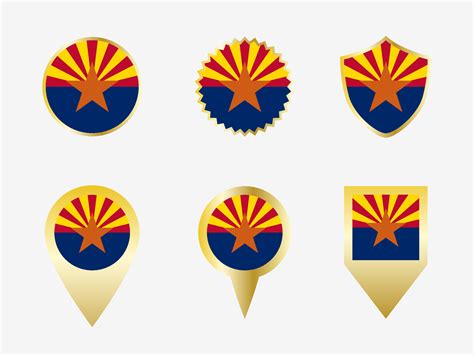 Vector flag set of Arizona, US state 22822645 Vector Art at Vecteezy