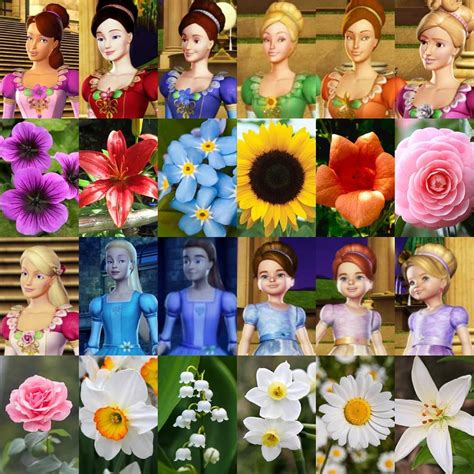 Princesses with their flowers - Barbie in the 12 Dancing Princesses ...