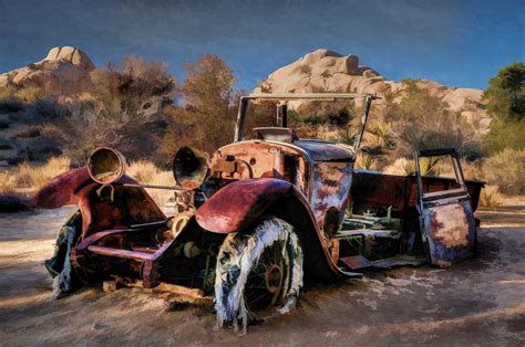 Abandoned Car in the Desert (and some fun processing techniques) - Anne McKinnell Photography