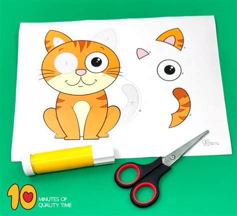 Cat – Cut and Paste Craft – 10 Minutes of Quality Time