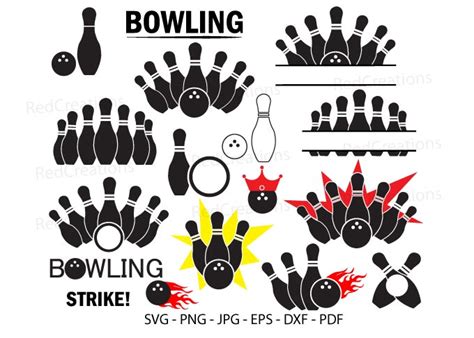 Bowling Strike Monogram, Bowling Bundle Graphic by RedCreations · Creative Fabrica