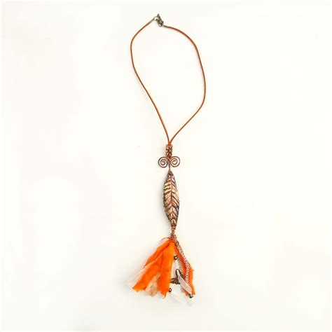 Orange Brass Necklace | Who We Are