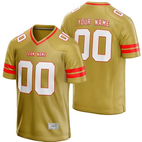 Custom Gold Football Jersey - Jersey One