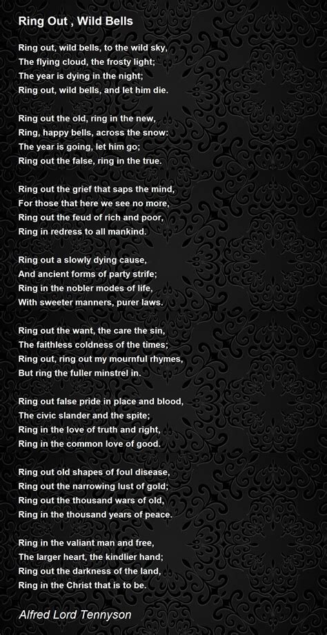 Ring Out , Wild Bells Poem by Alfred Lord Tennyson - Poem Hunter